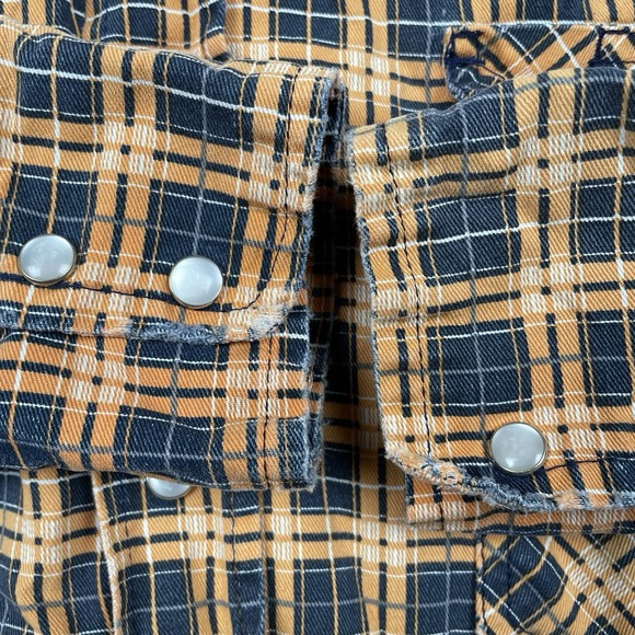 Bocomal Flame Resistant Shirt Mens 2XL Orange Plaid FR Work Pearl Snap Western - Picture 5 of 11